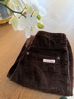 Vintage 1980s Calvin Klein Chocolate Brown Corduroy Pants